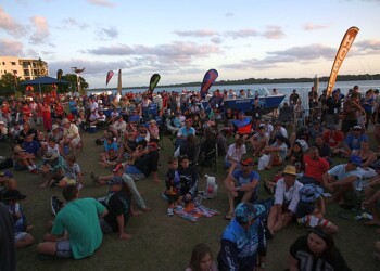 Young fisho Sean Vasquez with his unlucky flathead caught and released at Port Stephens, NSW.